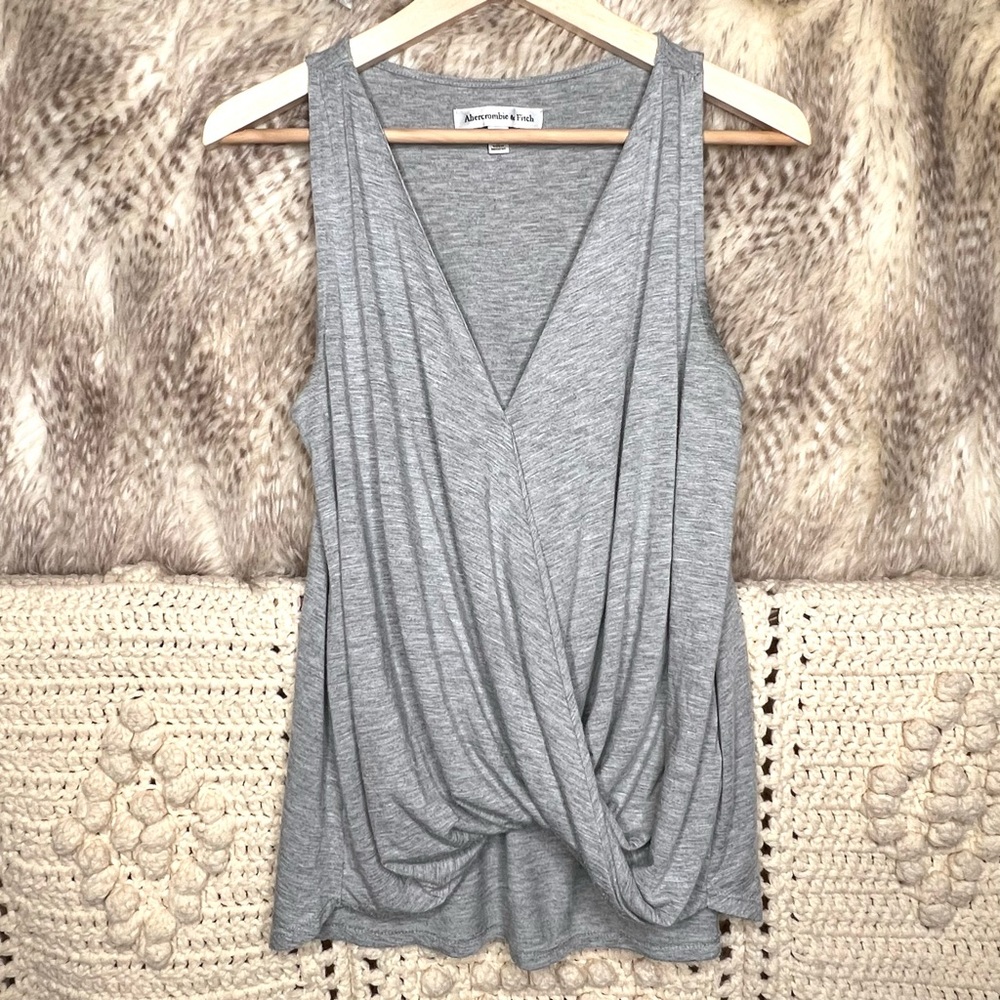 Abercrombie & Fitch Surplice Draped Tank Top